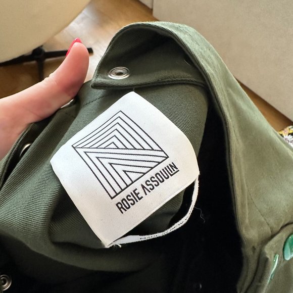 Rosie Assoulin Tunic Top Flared Sleeves V-neck Snap Buttons Detailing Sz M Green - Picture 4 of 12